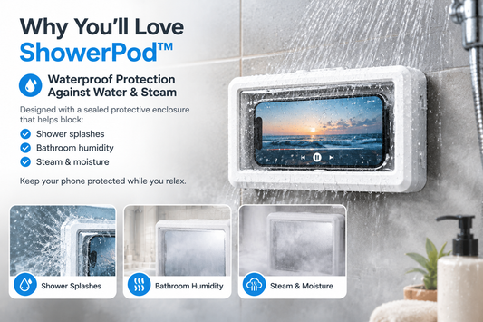 🚿 ShowerPod™ Waterproof Shower Phone Holder