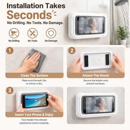 🚿 ShowerPod™ Waterproof Shower Phone Holder