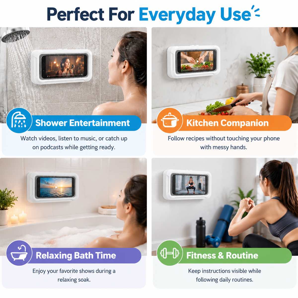 🚿 ShowerPod™ Waterproof Shower Phone Holder